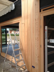 het eerste stukje wand