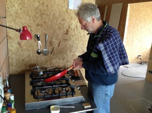 Eerste keer koken in de 'voorlopige' keuken